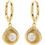 Jools Γυναικεία Σκουλαρίκια Κρεμαστά από Ασήμι 925 Επιχρυσωμένα με Ζιργκόν & Πέρλα KE3920.2