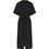 Funky Buddha Midi Καλοκαιρινό Καθημερινό Φόρεμα Σεμιζιέ Μεταξωτό Μαύρο FBL013-100-13