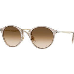 Persol PO3166S 1240 Γυναικεία Γυαλιά Ηλίου Στρογγυλά Κοκάλινα Μπεζ με Καφέ Φακό