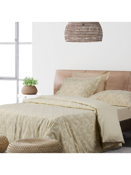 Das Home Σετ Σεντόνια Ημίδιπλα με Λάστιχο 120x200+35 Casual 5444 Ivory Taupe