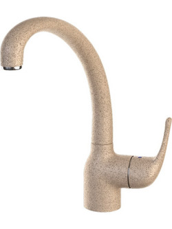 Sanitec Jolla Granite Beige Μπαταρία Κουζίνας Πάγκου Διπλής Παροχής Ανάμεικτη Μπεζ