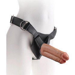 Pipedream King Cock Two Cocks Harness Strap On με Διπλό Dildo Tan PD5644-22