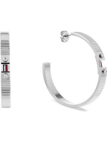 Tommy Hilfiger Γυναικεία Σκουλαρίκια Κρίκοι από Ατσάλι Ασημί με Ζιργκόν 2781049