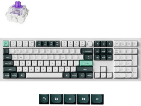 Keychron Q6 HE QMK Ασύρματο Μηχανικό Gaming Πληκτρολόγιο με Gateron Double-Rail Magnetic Nebula Διακόπτες RGB White