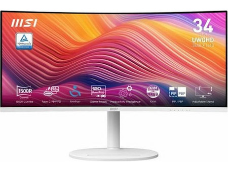 MSI Modern MD342CQPW Ultrawide VA HDR Curved Monitor 34" 3440x1440 QHD 100Hz 4ms