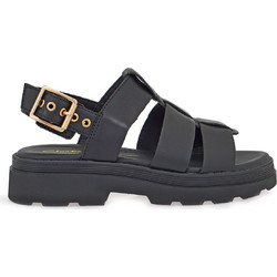 Clarks Γυναικεία Πέδιλα Δερμάτινα Μαύρα με Χοντρό Χαμηλό Τακούνι 26186490