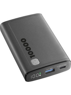 Cellular Line Elite Power Bank 10000mAh 18W με Θύρα USB-A & Θύρα USB-C Black