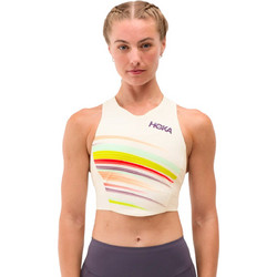 Hoka Γυναικείο Αθλητικό Crop Top Εκρού 1173534-AFLR