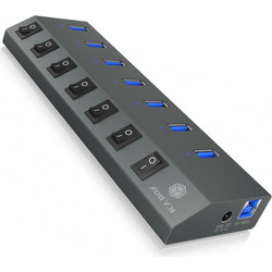 RaidSonic IB-HUB1701-C3 USB Hub 3.0 USB-A με 7 Θύρες USB-A & Εξωτερική Παροχή Ρεύματος