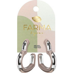 Farma Bijoux Γυναικεία Σκουλαρίκια Κρίκοι από Ορείχαλκο Ασημί BEWOW07