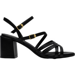 Clarks Ezoria Γυναικεία Πέδιλα Δερμάτινα Μαύρα με Χοντρό Ψηλό Τακούνι 26185893
