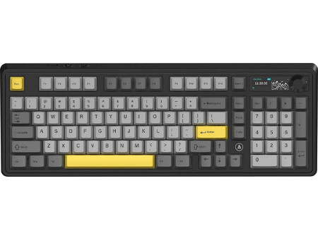Ajazz AK980 V2 Ασύρματο Μηχανικό Gaming Πληκτρολόγιο με Gift V2 Διακόπτες RGB Black White