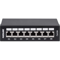 Intellinet 720908 Ethernet Patch Panel Keystone Rack 1U 8 Θυρών Cat.6a Shielded FTP