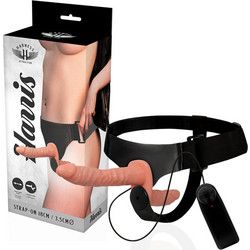 Harness Attraction Harris Harness Strap On με Διπλό Dildo 18cm & Δόνηση Flesh D-224929