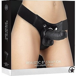 Ouch! Realistic Harness Strap On με Dildo 20cm Μαύρο