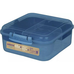 Sistema To Go Box Bento Cube Δοχείο Φαγητού Πλαστικό Κατάλληλο για Φούρνο Μικροκυμάτων 1.25lt Μπλε