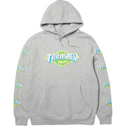 Huf x Thrasher Ανδρικό Φούτερ με Κουκούλα & Τσέπες Γκρι PF00826