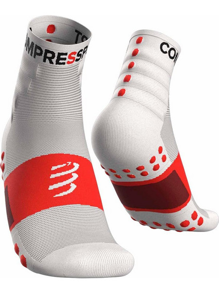 Compressport Pro Racing V4.0 Run Ανδρικές Κάλτσες Ψηλές με Σχέδια Λευκές 2Pack XU00001B-001