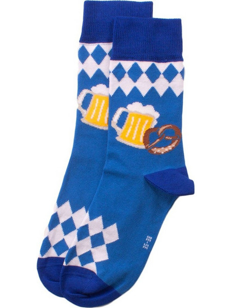 Cotboxer Beer & Pretzels Ανδρικές Κάλτσες Κοντές με Σχέδια Royal Blue