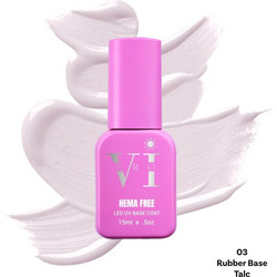 Mixcoco Beauty VI 03 Talc Rubber Base Ημιμόνιμο Βερνίκι Νυχιών 15ml