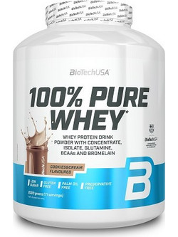 Biotech USA 100% Pure Whey Cookies & Cream Πρωτεΐνη Ορού Γάλακτος Γράμμωσης Χωρίς Γλουτένη 2kg
