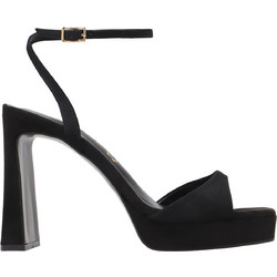 Envie Shoes Γυναικεία Πέδιλα Μαύρα με Χοντρό Ψηλό Τακούνι και Φιάπα E02-22260