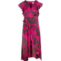 DKNY Midi Καλοκαιρινό Φόρεμα για Γάμο / Βάπτιση Κρουαζέ Φούξια DD5E1N32-QN9