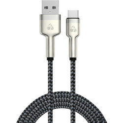 Powertech PTR-0199 Braided USB-A to USB-C 60W 1m Black Grey