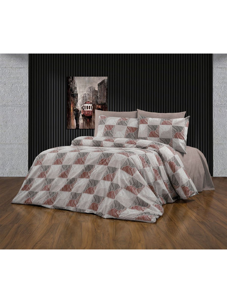 Dimcol Σετ Σεντόνια Μονά 160x240 Κλεοπάτρα 611 Red Black