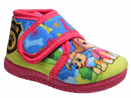 Antrin Paw Patrol Χειμερινές Παιδικές Παντόφλες Μποτάκια για Κορίτσι Φούξια Γαλάζιες Lime 14000