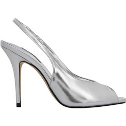 Nine West PRETTA3 Γόβες Slingback Δερμάτινες με Τακούνι Στιλέτο Ασημί 40-040