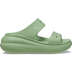 Crocs Classic Crush Γυναικείες Παντόφλες Καλοκαιρινές Platforms Ανατομικές Αντιολισθητικές Πράσινο Mint 207670-374