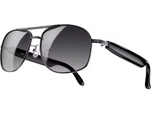 Blackview D1PRO-B Ανδρικά Γυαλιά Ηλίου Aviator Κοκάλινα Μαύρα με Μαύρο Φακό