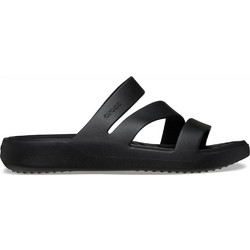 Crocs Getaway Strappy Γυναικείες Παντόφλες Καλοκαιρινές Ανατομικές Αντιολισθητικές Μαύρες 209587-001