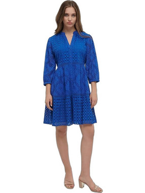 Inart Ble Mini Καλοκαιρινό Καθημερινό Φόρεμα Σεμιζιέ Royal Blue 5-41-415-0037