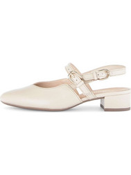 Gabor Γόβες Slingback Δερμάτινες με Χοντρό Χαμηλό Τακούνι Μπεζ 81524-22