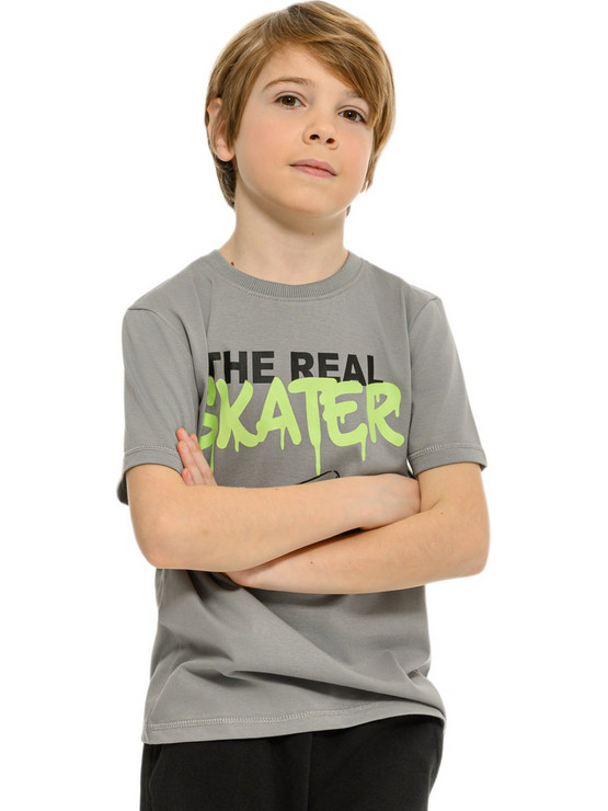 BodyTalk Παιδικό T-Shirt Κοντομάνικο Γκρι Lime 1261-754628-00509