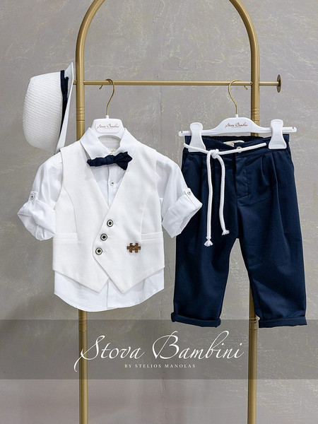 Stova Bambini Βαπτιστικό Κοστούμι με Παντελόνι Πουκάμισο & Γιλέκο 6τμχ SS26B23