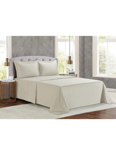Liolios Home Σετ Σεντόνια Υπέρδιπλα Βαμβακοσατέν 245x270 Monaco Taupe