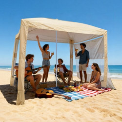 Vevor Σκίαστρο Παραλίας Μπεζ 240x240x240cm JYKHTXW8FT8FPP7CX001V0