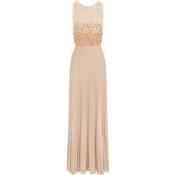 Elisabetta Franchi Maxi Καλοκαιρινό Φόρεμα για Γάμο / Βάπτιση Αμπιγιέ Μεταξωτό Σομόν ABR4462E262E2-V800