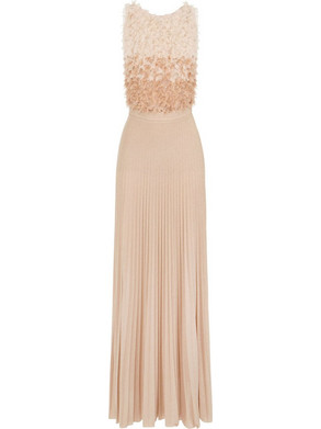 Elisabetta Franchi Maxi Καλοκαιρινό Φόρεμα για Γάμο / Βάπτιση Αμπιγιέ Μεταξωτό Σομόν ABR4462E262E2-V800