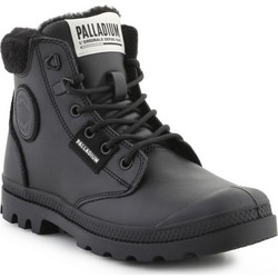 Palladium Γυναικεία Μποτάκια Χιονιού Δερμάτινα Μαύρα Αδιάβροχα με Γούνα 94380-008-M