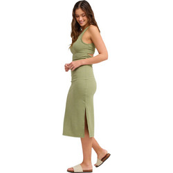 Roxy Good Keepsake Midi Καλοκαιρινό Καθημερινό Φόρεμα Πράσινο ERJKD03442-GLD0