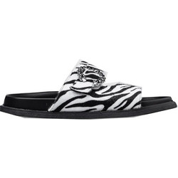 Envie Shoes Γυναικεία Σανδάλια Suede με Στρας Μαύρα Λευκά E84-21272