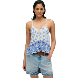 Superdry Γυναικείο Καλοκαιρινό Top Γαλάζιο W6011647A-F4L
