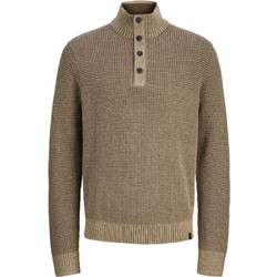 Jack & Jones Ανδρική Πλεκτή Μπλούζα με Κουμπιά Καφέ 12278965