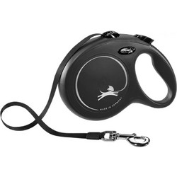 Flexi New Classic Πτυσσόμενο Λουρί Σκύλου έως 50kg 8m Μαύρο