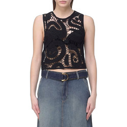 Pinko Γυναικείο Καλοκαιρινό Crop Top Μαύρο 106438A354-Z99