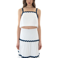 Moutaki Γυναικείο Καλοκαιρινό Crop Top Λευκό 26.01.99